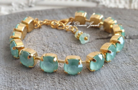 Armband Alison "Crystal Mint Green" met Swarovski Crystal
