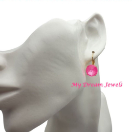 Oorbellen met Swarovski Rivoli Crystal Electric Pink