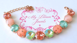 Armband Crystal Peach Mint Delite