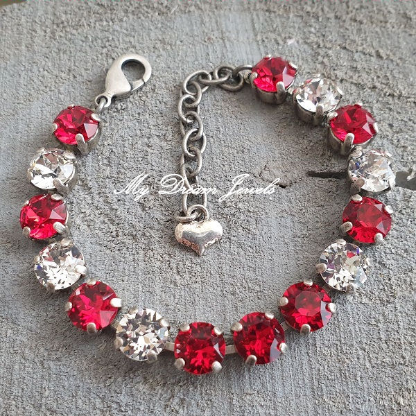 Armband Alison "Sparkle Red" met Swarovski Crystal