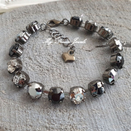 Armband Black Patina Silver Shades met Swarovski Crystal