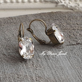 Oorbellen Ovaal met een heldere Swarovski crystal