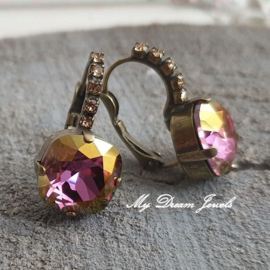 Luxe Oorbellen Square met Swarovski Lilac Shadow