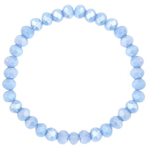 Basis Armbandje met Facetkralen Lavender Blue Pearl Shine