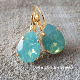 Oorbellen Belle met Swarovski Druppel "Pacific Opal"