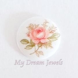 Vintage Cabochon Flower Roze 10mm  Limited