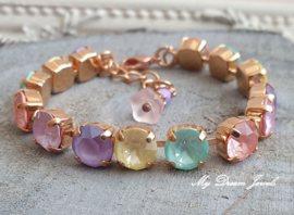 Armband Alison " Twinkle Pastel  " met Swarovski Crystal