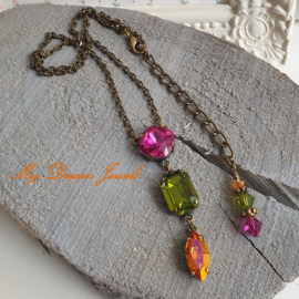 Ketting "Magical Autumn " met fancy Swarovski Crystal