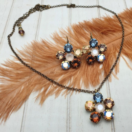 Ketting Flower Autumn Shimmer met Swarovski Crystal