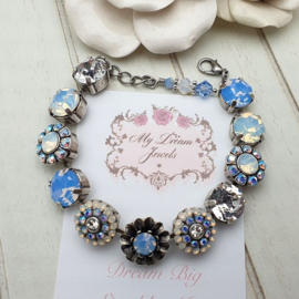 Luxe Armband  "Fairy Lily Blue " met Swarovski Crystal