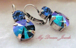 Oorbellen met Swarovski Sapphire & Sapphire GB