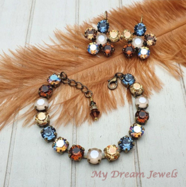 Oorbellen Flower Autumn Shimmer met Swarovski Crystal