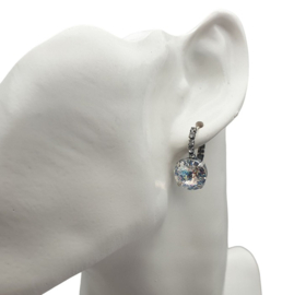 Luxe oorbellen met Swarovski Rivoli Crystal White Patina