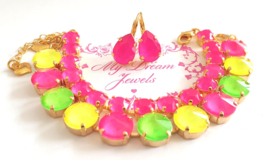 Armband Crystal Neon Pink