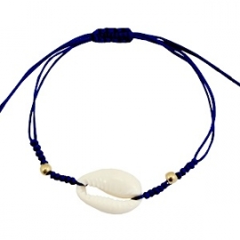 Armband met schelp Donker Blauw