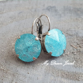 Oorbellen Rivoli Crushed Crystal Aqua