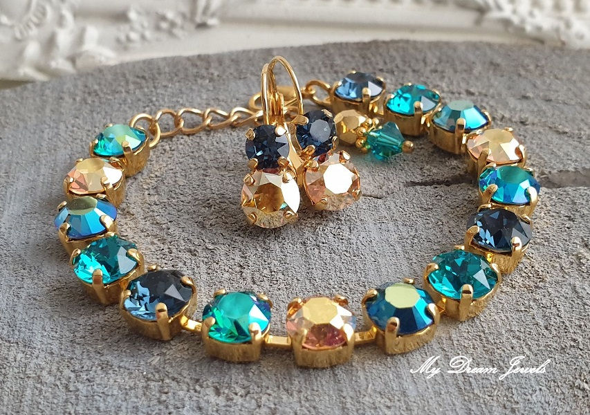 Armband Alison " Montana Zircon Sunshine " met Swarovski