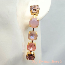 Oorstekers " Blush Peach " met Swarovski Crystal