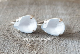 Oorbellen met Swarovski Druppel Crystal Powder Blue