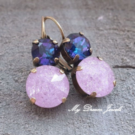 Oorbellen Magical Purple & Crushed Violet met o.a. Swarovski Crystal