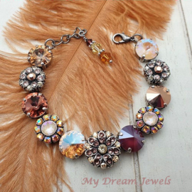 Luxe  Armband  Golden Winter Blush met Swarovski Crystal