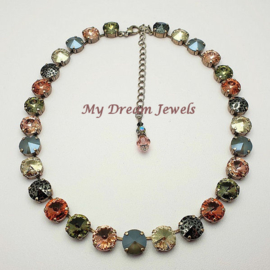 Collier Blush Rose,Grey met Swarovski Crystal