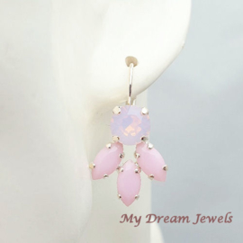 Oorbellen Lady met Swarovski Crystal Rose Opal