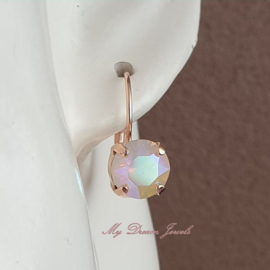 Oorbellen Alison met Swarovski " Rose Water Opal AB"
