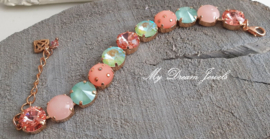 Armband Crystal Peach Mint Delite