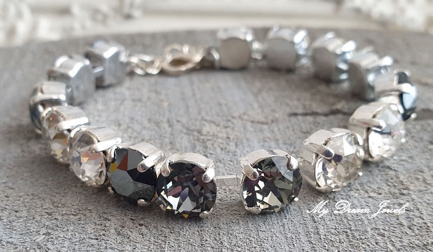 Armband Alison "Crystal Black Shade" met Swarovski Crystal