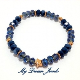 Armbandje met facetkralen Royal Blue Star