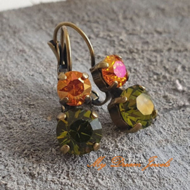 Oorbellen Lara " Magical Autumn " met Swarovski Crystal
