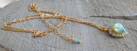 Ketting met Swarovski Hart Pacific Opal & Turquiose