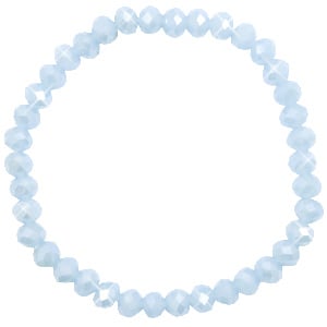 Basis Armbandje met Facetkralen Ice Blue Pearl Shine