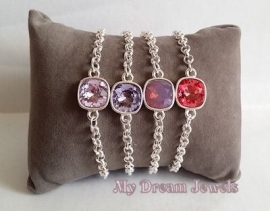 Armband Charina Purple Pink met Swarovski Crystal