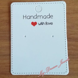 Oorbel Kaartje Handmade With Love per 5 stuks