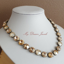 Collier " Crystal Golden Ivory " met Swarovski Crystal