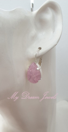 Oorbellen Anne " Crystal Light Pink Crushed "