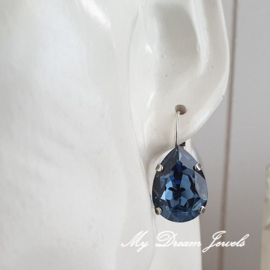 Oorbellen Sofia met Swarovski Crystal  "Denim Blue "