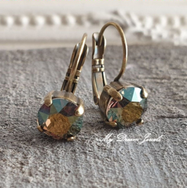 Oorbellen Alison met Swarovski "Crystal Iridescent Green"