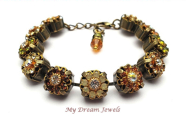 Armband Autumn Dreams met Vintage Swarovski Crystal Flower