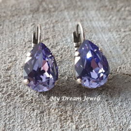 Oorbellen Belle met Swarovski Druppel "Tanzenite"
