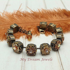 Armband Autumn Dreams met Vintage Swarovski Crystal Flower