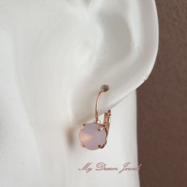 Oorbellen Alison met Swarovski " Rose Water Opal Matt"