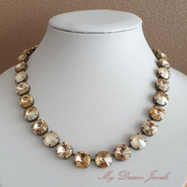 Collier " Crystal Golden Ivory " met Swarovski Crystal