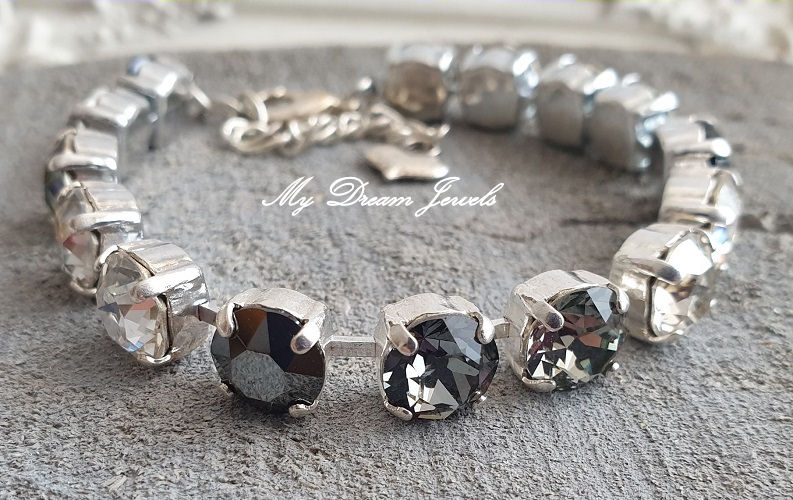 Armband Alison "Crystal Black Shade" met Swarovski Crystal