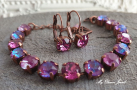 Armband Alison " Burgundy Orchide  " met Swarovski Crystal