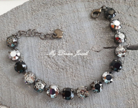 Armband Black Patina Silver Shades met Swarovski Crystal
