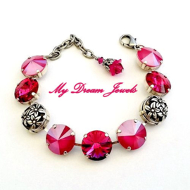 Armband Fuchsia Pink met Swarovski Crystal