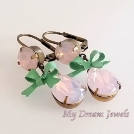 Pastel Oorhangers Swarovski Soft Pink